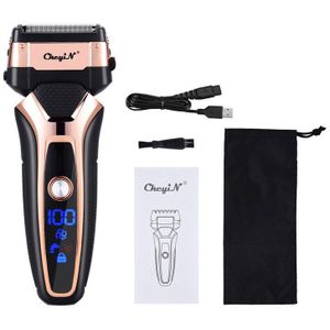 Usb Oplaadbare Elektrische Scheerapparaat Rvs Scheren Machine Mannen 3D Triple Drijvende Scheermes Scheerapparaat Barbeador Eletrico