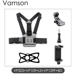 Vamson Voor Gopro Accessoires Borstband Riem Body Statief Harness Mount Voor Insta360 Voor Gopro Hero 10 9 8 7 5 6 Voor Yi 4K VP203