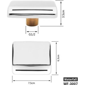 304 Rvs 1/2 &quot;Size Bad Kraan Cascade Waterval Outlet Mengkraan Tap Voor Bad Accessoires Douche Cabine