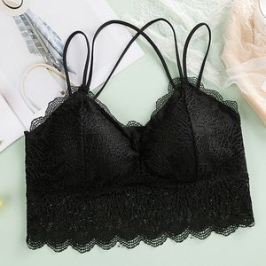 Chrleisure Push Up Bh Naadloze Sexy Kant Verpakt Borst Geen Stalen Ring Kruis Terug Bralette