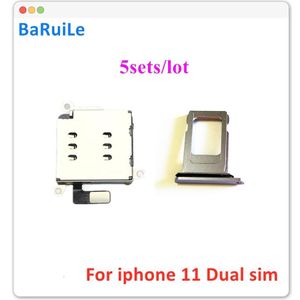 Baruile 5Sets Voor Iphone 12 12pro Max 13 Dual Sim Kaartlezer Adapter + Dual Sim Lade Houder Voor iphone 11 11P Vervangende Onderdelen