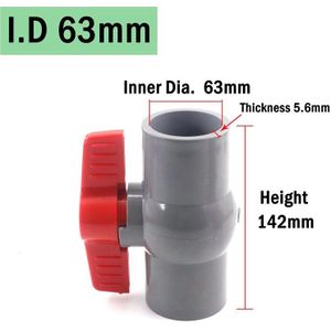 1Pc 1/2 &quot;~ 2&quot; Draad En Socket Type Grey Pvc Kogelkraan Tuin Irrigatie Fittings Aquarium Fish tank Schakelaar Kogelkraan