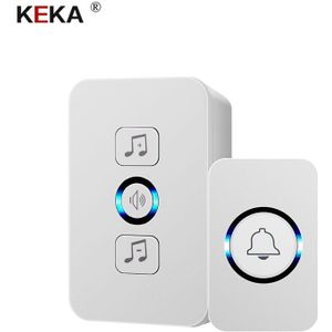 Keka Smart Draadloze Waterdichte Deurbel 300M Afstandsbediening Smart Home Hotel Draadloze Deur Ring Alarm Led Light Us Eu plug