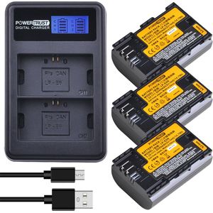 LP-E6 LPE6 LP-E6N Batterij Japan Mobiele + Lcd Usb Lader Voor Canon Eos 5D Mark Ii, ds Mark Iii, 5D Mark Iv, 5DS, 5DS R, 6D, 7D, 7D