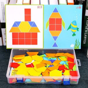 180 Stuks Houten Puzzel Voor Kinderen Kindje Vroege Jeugd Multifunctionele Leren Speelgoed Cognitieve Kleur En Vorm