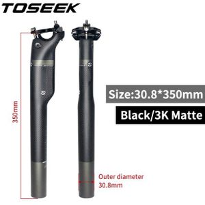 Toseek 3K Matte Full Carbon Fiber Zadelpen Mtb Weg Mountainbike Fietsen Zadelpen Fiets Onderdelen 27.2/30.8/31.6x35 0/400Mm