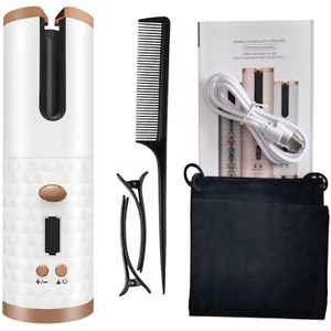 Draadloze Automatische Roterende Haar Krultang Usb Oplaadbare Krultang Lcd Display Temperatuur Verstelbare Hair Curler Rollerstool