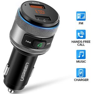 Ugreen Bluetooth Fm-zender Quick 3.0 Autolader Bluetooth 4.2 Draadloze Radio Adapter Dual Usb Snelle Autolader
