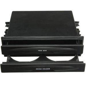 Universele Auto 2/1Din Stereo Radio Pocket Drinken Bekerhouder + Storage Box Dashboard Montage Inbouwen Trim
