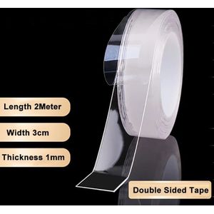 Dubbelzijdig plakband, extra sterk, zelfklevend, autospiegelmontage, kleefstrip, hittebestendig, kleefpads, plakpunten, rondes voor auto, thuis en kantoor, 5 m, 1 rol (20 mm