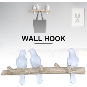 Kare - kapstok - voor wand - met 8 haken - vogels - metaal - lengte 102 Kare - kapstok - voor wand - met 8 haken - vogels - metaal - lengte 102