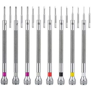 6 stuks mini schroevendraaier sets, horloge reparatie kit, laptop reparatie tool kit, precisie gereedschap, kleine schroevendraaier set bril zonnebril reparatie verwisselbare Torx schroevendraaiers