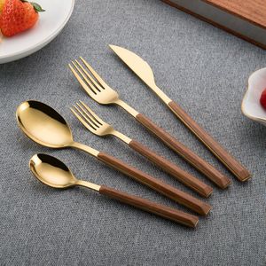 4 stuks houten bestek, Japanse stijl, herbruikbaar bestek, keukenapparaat, houten vork, lepel, stokjes, mes, herbruikbaar bestek voor keuken, reizen, kamperen