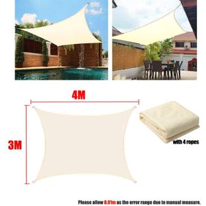 Schaduwdoek Rechthoek 3 x 3.6 m winddicht, uv-bestendig, ademend, scheurvast tuin zonnescherm met scheerlijnen voor balkon en tuin, Grijs