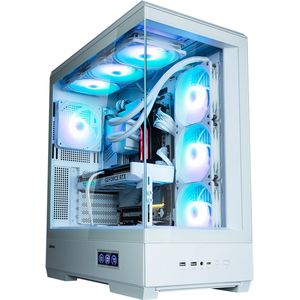Zalman - P50 DS ATX Behuizing - Wit - Getemperd Glas - Panoramisch Zicht