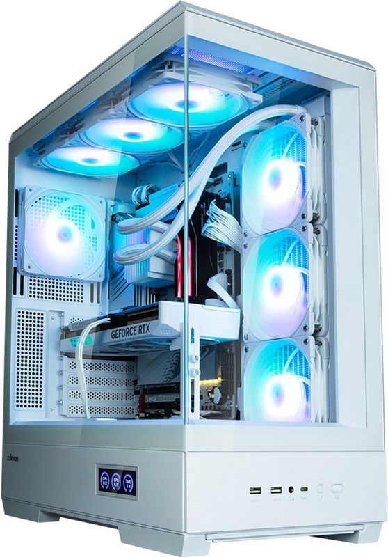 Zalman - P50 DS ATX Behuizing - Wit - Getemperd Glas - Panoramisch Zicht