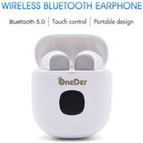 Oneder W16 TWS Bluetooth 5.0 Draadloze Bluetooth-oortelefoon met oplaadbox  ondersteuning HD Call & LED Display Battery(Zwart)