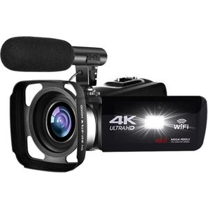 4K HD Night Vision 48MP Home WiFi Live Camcorder DV Digitale Camera  Style:Hood + Microfoon