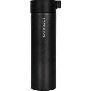 Lock&Lock RVS Thermosfles - Thermosbeker - Travel Mug - Isoleerfles - Veldfles - Drinkfles - Theefles - Met Filter - Koffie en Thee - Lekvrij - Tot 10 uur warm - 400 ml - Zwart - LocknLock