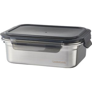Lock&Lock RVS Lunchbox - RVS Broodtrommel - Lunchtrommel - Vershoudbakje - Bewaardoos met deksel - Vershouddoos - 1.2 liter - Lekvrij - BPA vrij - Stapelbaar - Duurzaam - Volwassenen en Kinderen