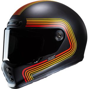 HJC - V10 - Integraalhelm - Zwart Rood - Glasvezel - Retro Design
