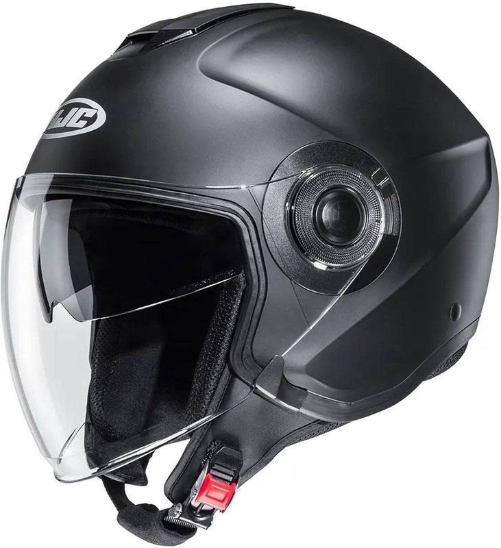 i40N - Jethelm - Zwart - Polycarbonaat - Met Getint Zonnevizier