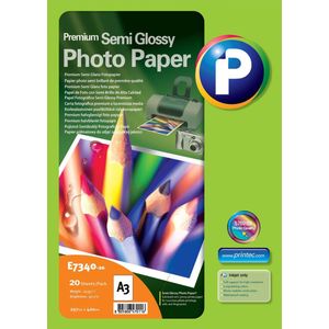 Printec Fotopapier - Premium Semi-Glossy - 20 Vellen - A3 - 297 x 420 mm - 251 gram per m²