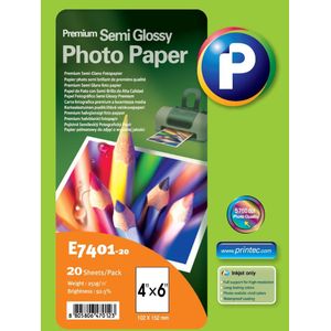Printec Fotopapier - Premium half glans - 20 vellen - 10x15 cm - 251 gram per m²