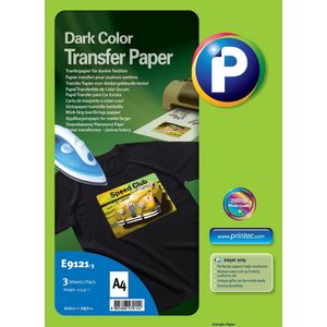 Printec Transferpapier voor donkere kleding - 3 stuks carbonpapier - 210x297mm - A4