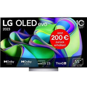 LG OLED-TV OLED55C37LA, 139 cm / 55", 4K Ultra HD, Smart TV, OLED evo, tot 120 Hz, α9 Gen6 4K AI-processor, Twin Triple Tuner