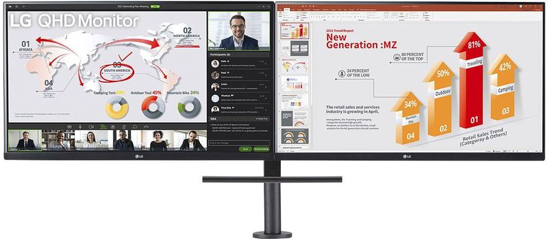 LG Electronics 27QP88DP-BS LED-monitor Energielabel F (A - G) 68.6 cm (27 inch) 2560 x 1440 Pixel 16:9 5 ms DisplayPort, HDMI IPS LCD