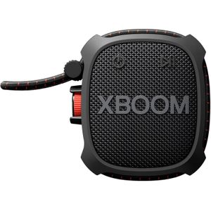 LG XBOOM GO XG2TBK Luidspreker, hoge prestaties, Bluetooth, sterke bas, waterdicht en stofdicht, IP67, militaire weerstand, DJ-functies, karaoke, aanpasbare verlichting, zwart