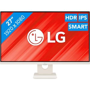 LG 27SR50F-W Smart Monitor, 27 inch, IPS-display, Full HD, webOS 23, 1920x1080, 16:9, zonder camera, ThinQ App, HDMI 2EA, wit