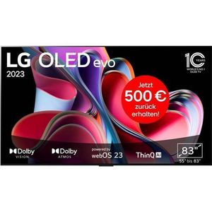 LG OLED-TV OLED83G39LA, 210 cm / 83", 4K Ultra HD, Smart TV, OLED evo, α9 Gen6 4K AI-processor, Brightness Booster Max