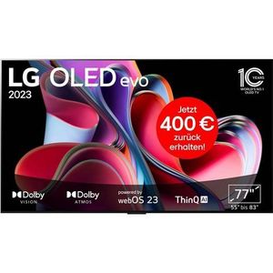 LG OLED-TV OLED77G39LA, 195 cm / 77", 4K Ultra HD, Smart TV, OLED evo, α9 Gen6 4K AI-processor, Brightness Booster Max