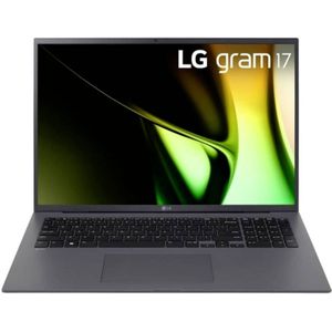 2024 LG gram 17 inch notebook, 1350 g Intel Core Ultra7 Laptop (8 GB RAM, 512 GB Dual SSD, 21,5 uur batterijduur, IPS Panel Anti-Glare Display, Win 11 Pro), grijs