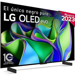 LG OLED42C34LA 42 inch, 4K OLED EVO, Smart TV, webOS23, maximale vermogensprocessor, Dolby Vision, Dolby Atmos, Gaming, Alexa/Google Assistant