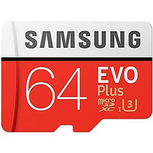 Samsung EVO Plus Micro SDXC 64 GB tot 100 MB/s, geheugenkaart (met SD-adapter) [Amazon frustratievrije verpakking]