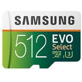 Samsung - EVO Select - MicroSD-kaart - 512 GB - Geheugenkaart voor 4K UHD