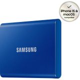Samsung Portable SSD T7, SSD 1 TB, USB 3.2 Gen.2, 1.050 MB/s Lesen, 1.000 MB/s Schreiben, Externe SSD-Festplatte für iPhone 15 und neuer, Mac, PC, Smartphone und Spielkonsole, Blau, MU-PC1T0H/WW