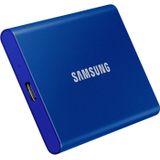 Samsung Portable SSD T7, SSD 1 TB, USB 3.2 Gen.2, 1.050 MB/s Lesen, 1.000 MB/s Schreiben, Externe SSD-Festplatte für iPhone 15 und neuer, Mac, PC, Smartphone und Spielkonsole, Blau, MU-PC1T0H/WW