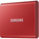Samsung Portable T7 - Externe SSD - USB C 3.2 - Inclusief USB C en USB A kabel - 500 GB - Rood