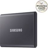 Samsung Portable SSD T7, SSD 1 TB, USB 3.2 Gen.2, 1.050 MB/s Lesen, 1.000 MB/s Schreiben, Externe SSD-Festplatte für iPhone 15 und neuer, Mac, PC, Smartphone und Spielkonsole, Grau, MU-PC1T0T/WW