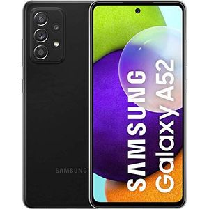 Samsung Galaxy A52 smartphone, 6,5 inch FHD + Infinity-O display, 6 GB RAM en 128 GB uitbreidbaar intern geheugen, 4500 mAh batterij en ultrasnel opladen, zwart