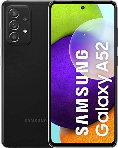 Samsung Galaxy A52 smartphone, 6,5 inch FHD + Infinity-O display, 6 GB RAM en 128 GB uitbreidbaar intern geheugen, 4500 mAh batterij en ultrasnel opladen, zwart