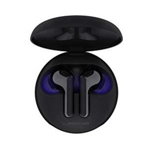 LG Tone Free FN5U | Bluetooth hoofdtelefoon True Wireless | UVNano LED verwijdert tot 99,9% bepaalde bacteriën | Meridian Sound | snel opladen | IPX4 | Ideaal voor kantoor / thuiskantoor, zwart