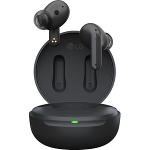 LG Tone FP5 True Wireless Bluetooth 5.2 hoofdtelefoon met actieve ruisonderdrukking, meridian-geluid, dubbele microfoon, snel opladen, autonomie tot 22 uur, IPX4-bescherming, zwart