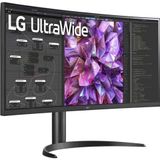 LG Electronics 34WQ75X-B.AEU IPS 21:9 UltraWide Monitor 34 inch TFT LCD Actieve matrix met witte LED-achtergrondverlichting, ontspiegeld, zwart