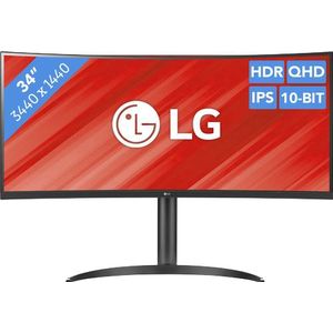 LG 34WQ75C-B - WQHD IPS Curved UltraWide USB-C Monitor - 90w - RJ45- KVM Switch - 34 Inch