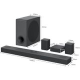LG S80QR Intelligente Soundbar 620W 5.1.3 Kanalen Triple Speaker Verticale Atmos Achterluidspreker Dolby Atmos DST:X IMAX Zwart